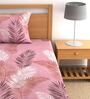 Pink Floral 180 TC Microfiber Single Bedsheet With 1 Pillow Cover