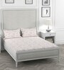 Pink Floral 200 TC 100% Cotton Double Bedsheet With 2 Pillow Covers Solana Collection
