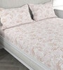Pink Floral 200 TC 100% Cotton Double Bedsheet With 2 Pillow Covers Solana Collection