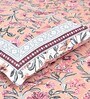 Pink Floral 200 TC 100% Cotton King Sized Bed Sheets with 2 Pillow Covers