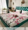 Pink Floral 200 TC Cotton Double Bedsheet with 2 Pillow Covers