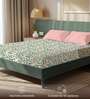 Pink Floral 200 TC Microfiber King Sized Bedsheet with 2 Pillow Covers