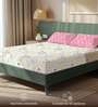 Pink Floral 200 TC Microfiber King Sized Bedsheet with 2 Pillow Covers