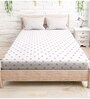 Pink Floral 210 TC CVC Super King Bedsheet with 2 Pillow Covers