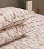 Pink Floral 210TC 100% Cotton Printed Flat Super King Bedsheet With 2 Pillow Covers