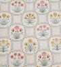 Cream Floral 210TC 100% Cotton Printed Flat Super King Bedsheet With 2 Pillow Covers