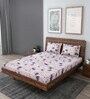 Pink Floral 240 TC Cotton Queen Sized Bed Sheets with 2 Pillow Covers