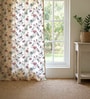 Pink Cotton Floral 7 Ft Eyelet Door Curtains (Set Of 2)
