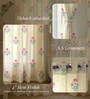 Pink Cotton Floral 5 Ft Eyelet Window Curtains (Set Of 2)