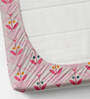Pink Floral 280 TC Microfibre Fitted King Bedsheet 2 Pillow Covers