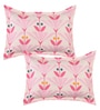 Pink Floral 280 TC Microfibre Fitted King Bedsheet 2 Pillow Covers