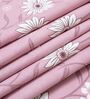 Pink Floral 290 TC Cotton Single Bed Size Flat Sheet With 1 Pillow Cover Threads Flora Collection