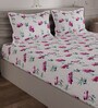 Pink Floral 300 TC 100% Cotton King Sized Bedsheet With 2  Pillow Covers Amorous Collection