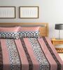 Pink Floral 300 TC Cotton Blend Double King Size Bedsheet with 2 Pillow Covers