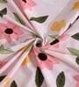 Pink Floral 300 TC Cotton Blend Double King Sized Bedsheet With 2 Pillow Covers