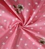 Pink Floral 300 TC Cotton Blend Double King Sized Bedsheet With 2 Pillow Covers