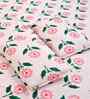 Pink Floral 300 TC Cotton Blend King Size Double Bedsheet with 2 Pillow Covers