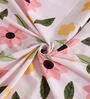 Pink Floral 300 TC Cotton Blend Single Bedsheet with 1 Pillow Cover