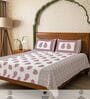 Pink Floral 300 TC Cotton Double Bedsheet with 2 Pillow Covers