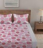 Pink Floral 300 TC Cotton King Sized Bed Sheets with 2 Pillow Covers