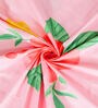 Pink Floral 300 TC Cotton Single Bedsheet with 1 Pillow Cover