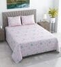 Pink Floral 400 TC Cotton Superking Size Bedsheet With 2 Pillow Covers