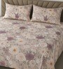 Pink Floral 400 TC Cotton SuperKing Sized Double Bedsheet with 2 Pillow Covers Luxury Series Collection