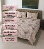 Pink Floral 400 TC Cotton SuperKing Sized Double Bedsheet with 2 Pillow Covers Luxury Series Collection