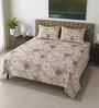 Pink Floral 400 TC Cotton SuperKing Sized Double Bedsheet with 2 Pillow Covers Luxury Series Collection