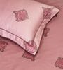 Pink Floral 600TC Cotton Super King Sized Double Bedsheet with 2 Embroidery Pillow Covers