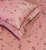 Pink Floral 600TC Cotton Super King Sized Double Bedsheet with 2 Embroidery Pillow Covers