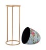 Floral Pink Metal Floor Planter