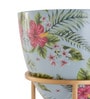 Floral Pink Metal Floor Planter