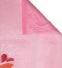 Pink Floral Polyester Net 5 Seater Sofa Cover