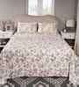 Pink Floral Print 300 TC Cotton Double Bed Sheet with 2 Pillow Covers Sensory Bloom Collection