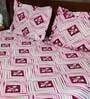 Pink Floral 141 TC 100% Cotton Queen Sized Bed Sheets with 2 Pillow Covers