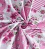 Pink Floral 300 TC Cotton Queen Sized Fitted Bed Sheets with 2 Pillow Covers