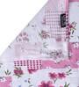 Pink Floral 300 TC Cotton Queen Sized Fitted Bed Sheets with 2 Pillow Covers