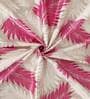 Pink Floral Polyester 7Ft Semisheer Eyelet Door Curtains (Set Of 2)