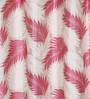 Pink Floral Polyester 7Ft Semisheer Eyelet Door Curtains (Set Of 2)