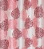 Pink Floral Polyester 9Ft Semisheer Eyelet Door Curtains (Set Of 2)