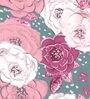 Pink Floral Bohemya 160 TC Microfiber Queen Sized Bedsheet with 2 Pillow Covers