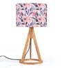 Pink Flower Trio Wooden Lamp