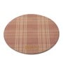 Pink Formal Checks Printed Leather Round Mousepad