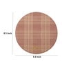 Pink Formal Checks Printed Leather Round Mousepad