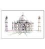 Taj Mahal In Pink Canvas Framed Art Print (33 x 21 Inches)