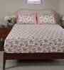 Pink Fruit Print 200 TC Cotton Double Bed Fitted Sheet with 2 Pillow Case Sensory Bloom Collection