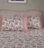Pink Fruit Print 200 TC Cotton Double Bed Sheet with 2 Pillow Covers Sensory Bloom Collection