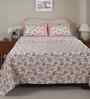 Pink Fruit Print 200 TC Cotton Double Bed Sheet with 2 Pillow Covers Sensory Bloom Collection