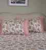 Pink Fruit Print 200 TC Cotton King Size Bed Sheet with 2 Pillow Covers Sensory Bloom Collection